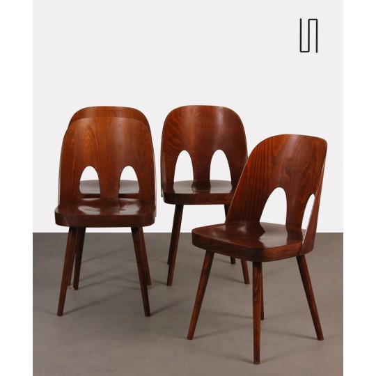 Suite of 4 vintage chairs by Oswald Haerdtl for Ton, 1960s - Eastern Europe design