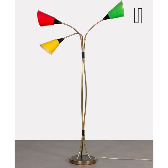 Lampadaire vintage en métal, fabrication tchèque, 1960 - Design d'Europe de l'Est