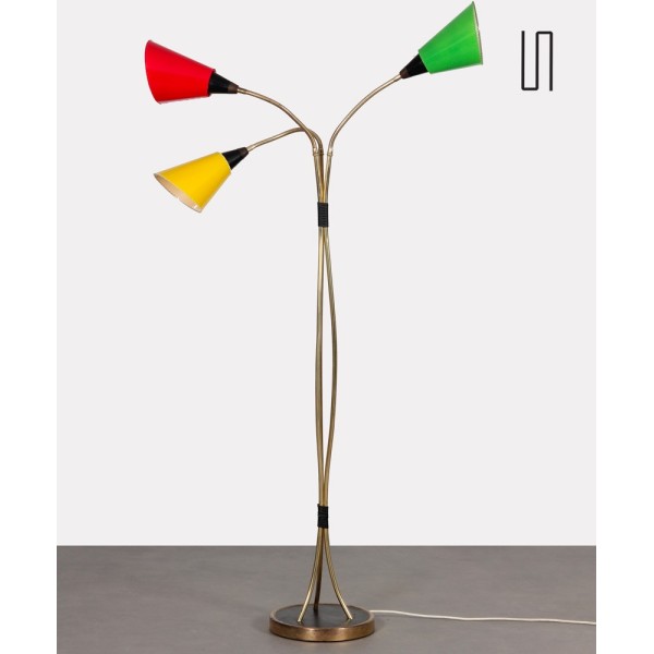 Vintage metal floor lamp, Czech manufacture, 1960s - Eastern Europe design