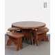 Oak table and stools from the 1960s - 