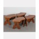 Oak table and stools from the 1960s - 