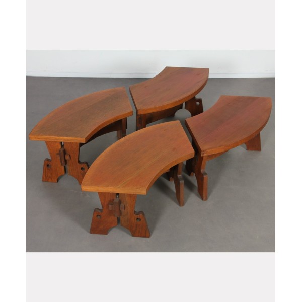 Oak table and stools from the 1960s