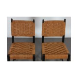 Suite of 4 vintage wooden chairs, Czech production, 1950s