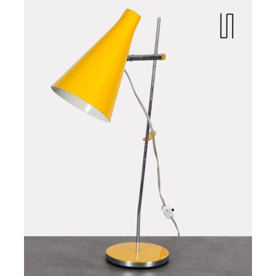 Table lamp in yellow metal by Josef Hurka for Lidokov, 1960s