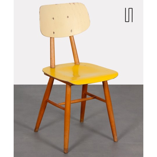 Chaise jaune pour le fabricant Ton, 1960
