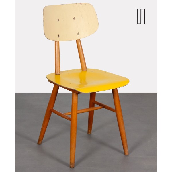 Yellow chair for the manufacturer Ton, 1960s - Eastern Europe design