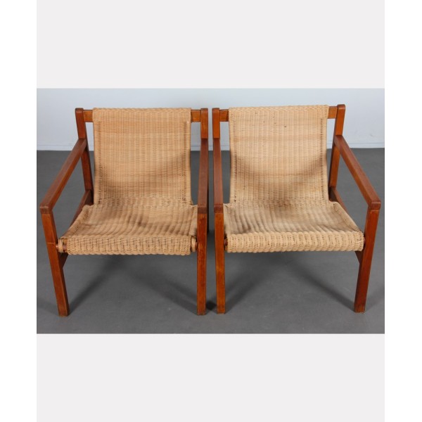 Paire de fauteuils en bois, fabrication tchèque, 1960 - Design d'Europe de l'Est