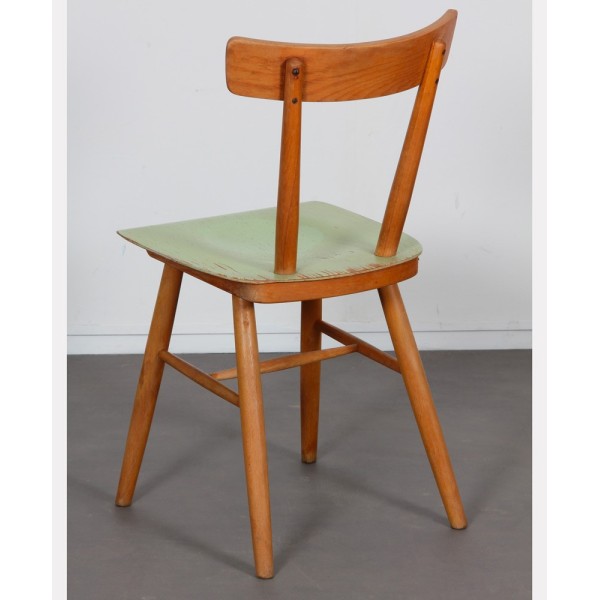 Suite de 4 chaises vertes éditées par Ton, vers 1960 - Design d'Europe de l'Est