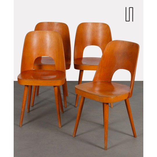 Suite of 4 vintage chairs by Oswald Haerdtl for Ton, 1960s