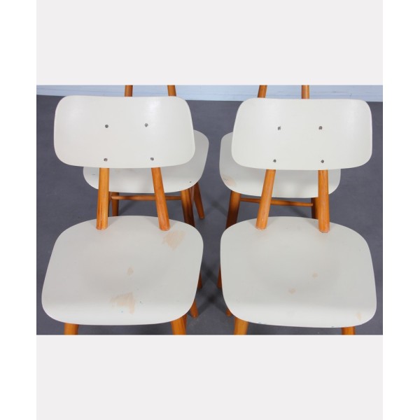Suite de 4 chaises vintage en bois, éditées par Ton, 1960 - Design d'Europe de l'Est