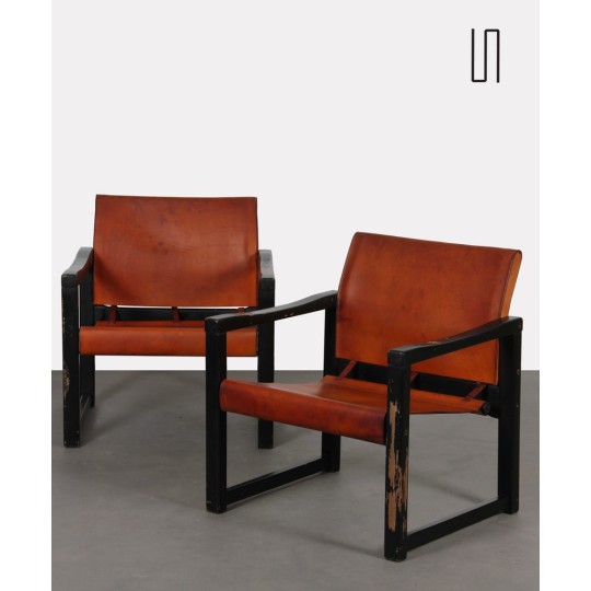 Paire de fauteuils en cuir par Mobring pour Ikea, modèle Diana, 1970