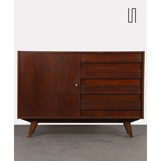 Vintage stained oak chest of drawers model U-458 by Jiri Jiroutek, 1960s - Eastern Europe design