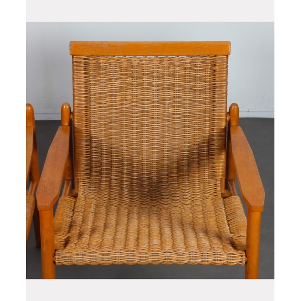 Paire de fauteuils vintage en osier édités par Uluv, 1960 - Design d'Europe de l'Est