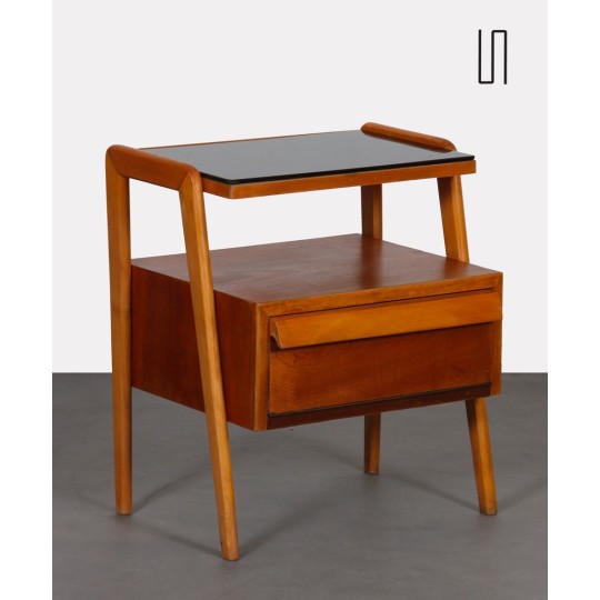 Wood and glass night table, produced by Jitona, 1960s