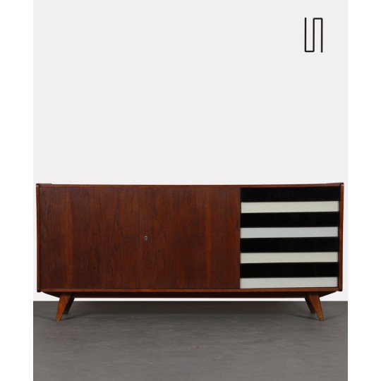 Black and white sideboard by Jiroutek for Interier Praha, U-460, 1960