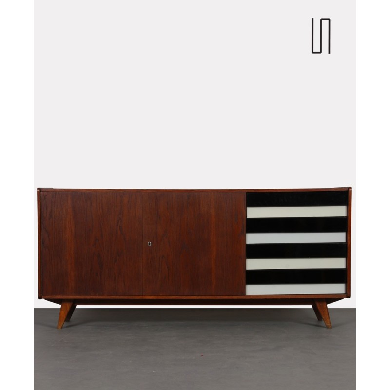 Yellow and black sideboard by Jiroutek for Interier Praha, U-460, 1960