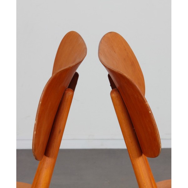 Suite de 4 chaises produites par Ton, 1960 - Design d'Europe de l'Est