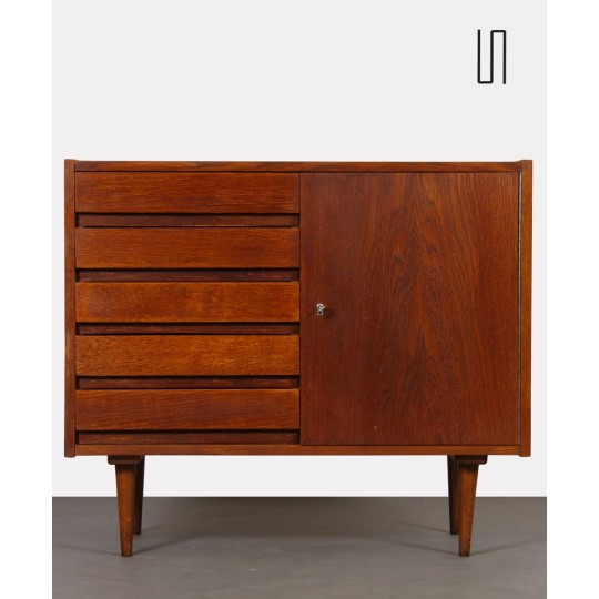 Small vintage chest of drawers in dark oak, Czech design, 1970s