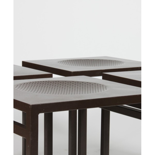Suite de 4 tabourets Synthèse 2 par Christian Duc, 1987 - 