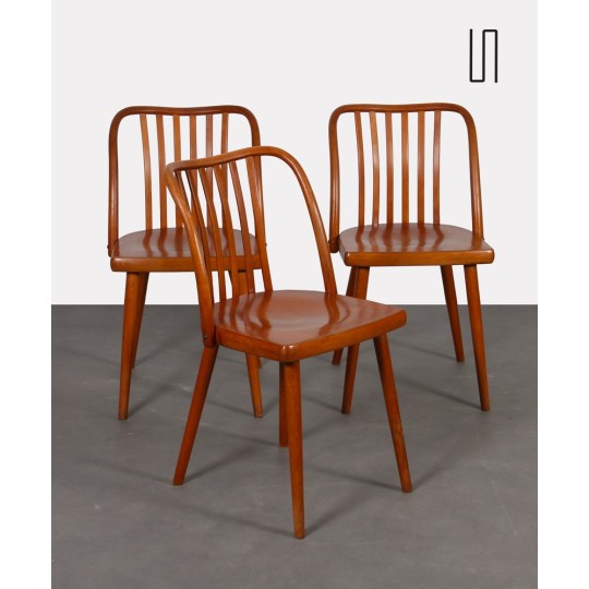 Ensemble de 3 chaises vintage par Antonin Suman pour Ton, 1960