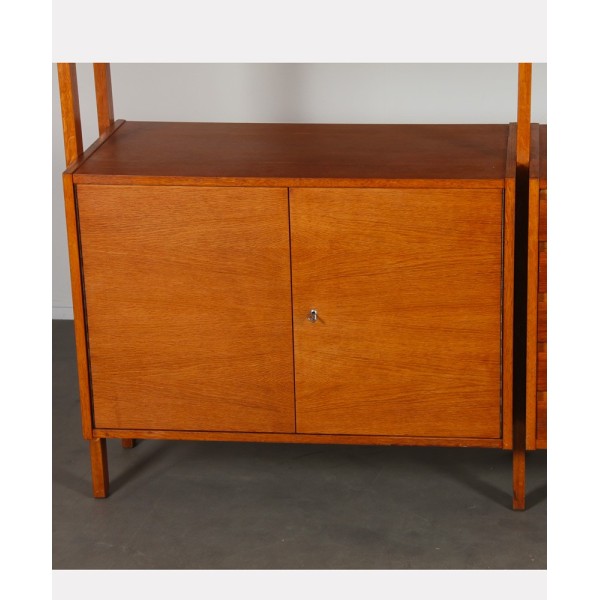 Vintage oak wall unit, Czech design from the 1970s - Eastern Europe design