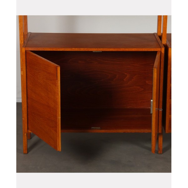 Vintage oak wall unit, Czech design from the 1970s - Eastern Europe design