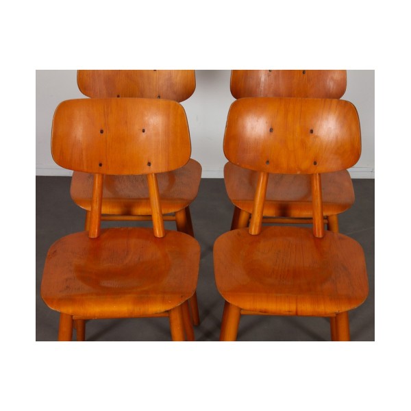 Suite of 4 chairs produced by Ton, 1960 - Eastern Europe design