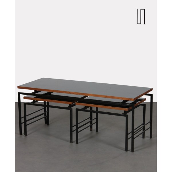 Ensemble de 3 tables vintage datant des années 1970 - 