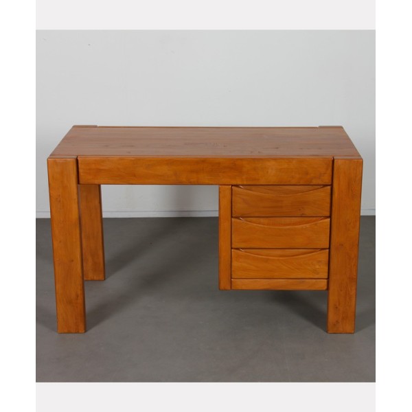 Solid elm desk edited by Maison Regain, 1980s - French design