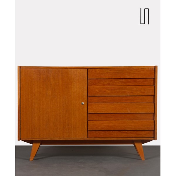 Vintage oak storage unit by Jiri Jiroutek, model U-458, 1960s - Eastern Europe design