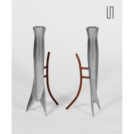 Pair of Sirène candle holders by Yamo for Techniland, 1989