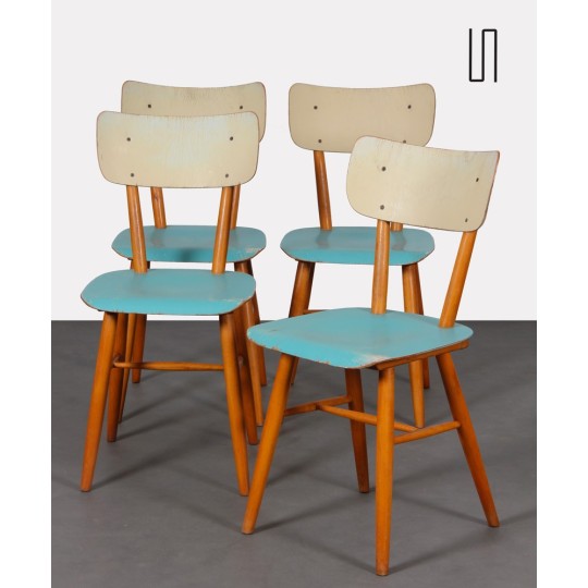 Set of 4 vintage chairs produced by Ton, 1960s - Eastern Europe design