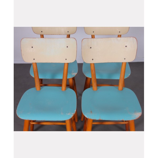 Set of 4 vintage chairs produced by Ton, 1960s - Eastern Europe design