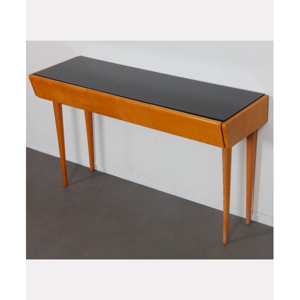 Vintage wood and opaline low console, 1960s - Eastern Europe design