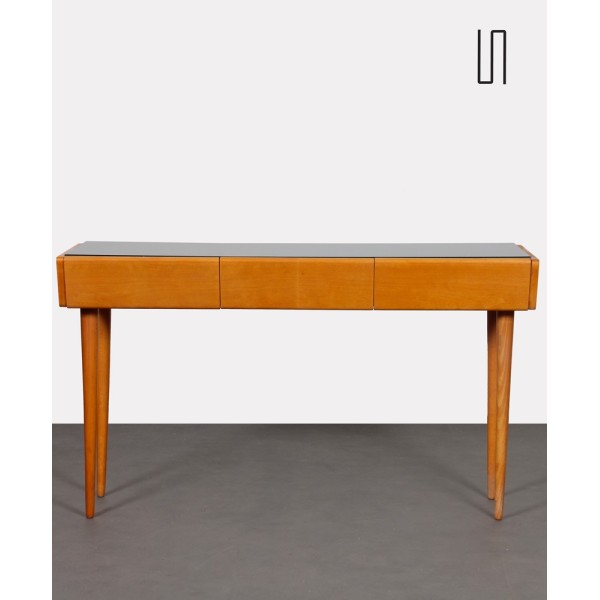 Vintage wood and opaline low console, 1960s - Eastern Europe design