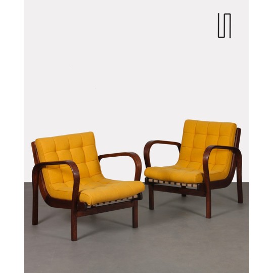 Pair of vintage armchairs by Kropacek and Kozelka, 1944 - Eastern Europe design