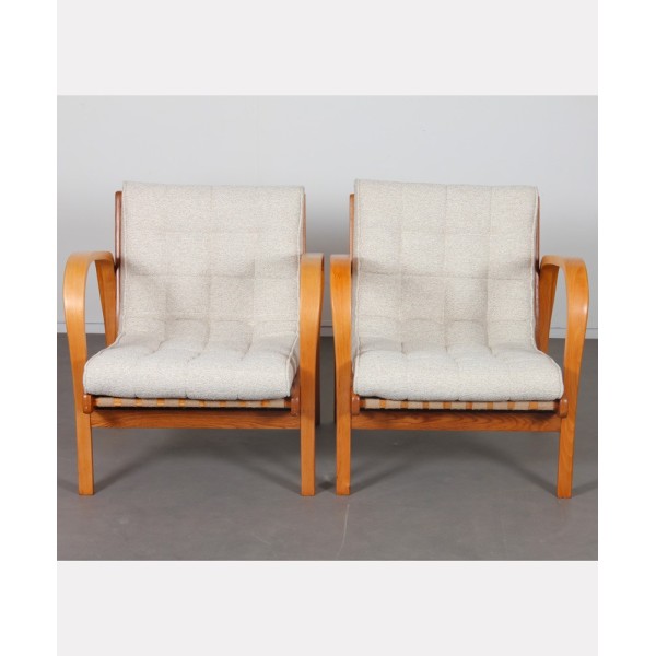 Pair of vintage armchairs by Kropacek and Kozelka, 1944 - Eastern Europe design