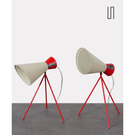 Pair of vintage lamps, model 1618, by Josef Hurka for Napako, 1954 - Eastern Europe design