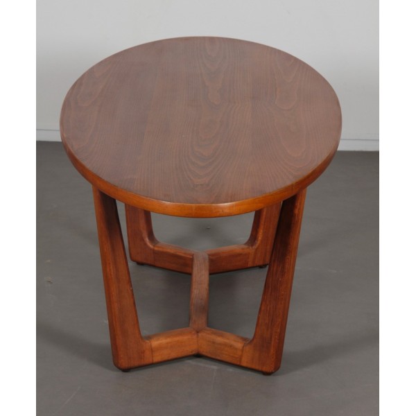 Czechoslovakian oval table Venesa for Dřevotvar, 1970s - Eastern Europe design