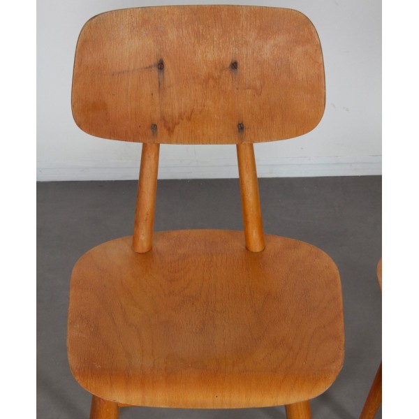 Pair of 2 wooden chairs produced by Ton, 1960s - Eastern Europe design