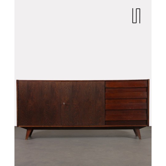 Large dark oak chest of drawers by Jiri Jiroutek, U-460, 1960s - 