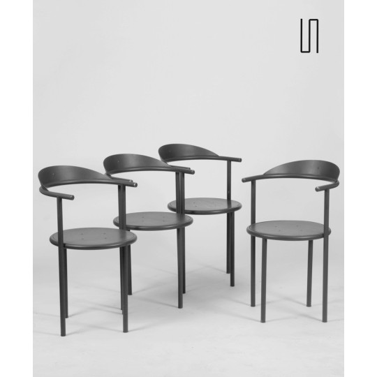 Suite de 4 chaises Hashwood par Philippe Starck pour Idée, 1987