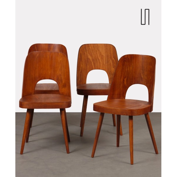 Suite de 4 chaises vintage par Oswald Haerdtl pour Ton, 1960 - Design d'Europe de l'Est