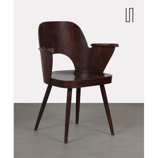 Wooden armchair by Lubomir Hofmann for Ton, 1960s - 