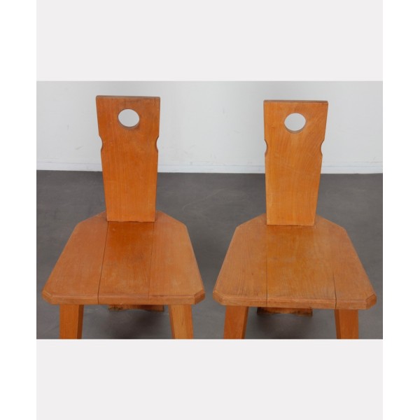 Pair of vintage wooden chairs circa 1960 - 