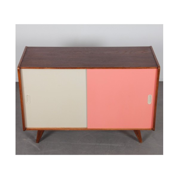 Commode rose et blanche par Jiri Jiroutek, modèle U-452 vers 1960 - Design d'Europe de l'Est