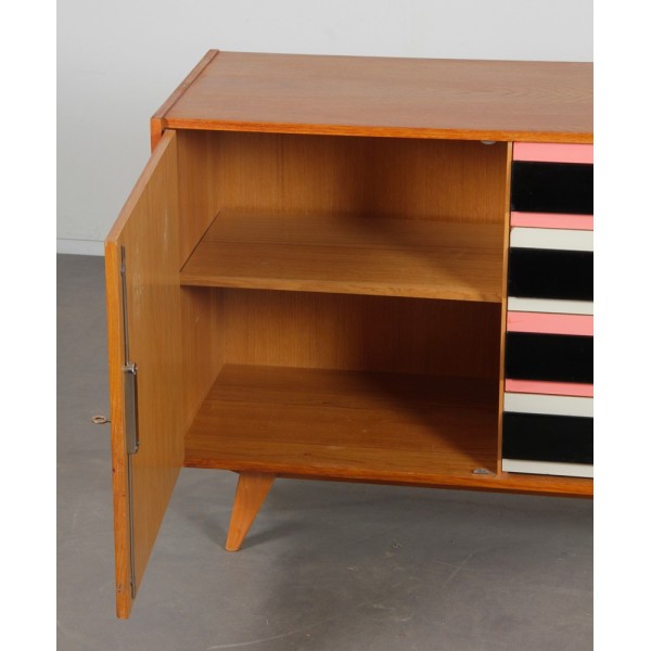 Vintage oak chest of drawers by Jiri Jiroutek, model U458, 1960s - 