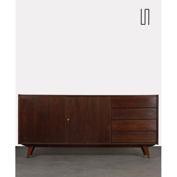 Large dark oak chest of drawers by Jiri Jiroutek, U-460, 1960s - 
