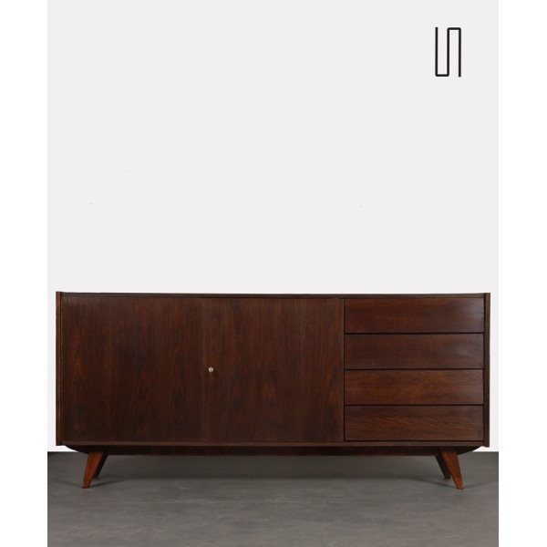 Large dark oak chest of drawers by Jiri Jiroutek, U-460, 1960s - 