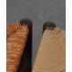 Pair of tripod straw stools from the 1960s - 